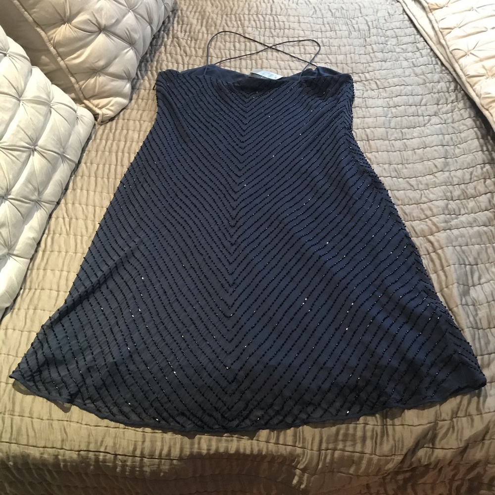 Ann Taylor Navy & Sequin dress NWT- Sz14P